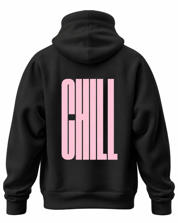 CHILL Pink Oversize Hoodie – Siyah