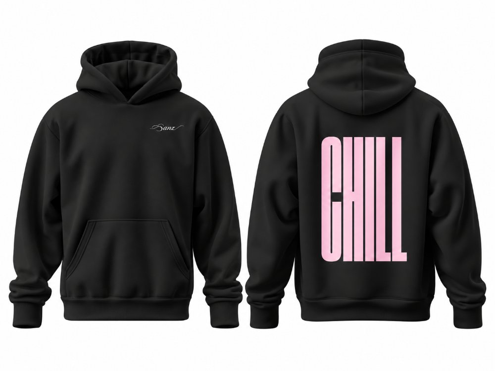 CHILL Pink Oversize Hoodie – Siyah