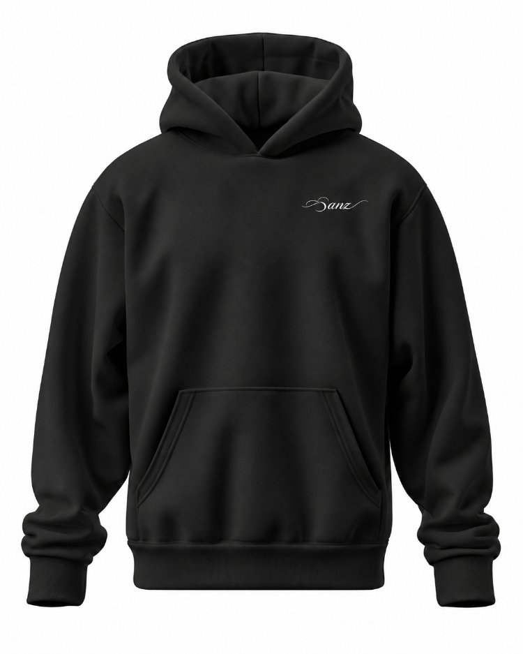 SANZ CHILL Pink Oversize Hoodie – Siyah - CHILL BLACK DROP Detay