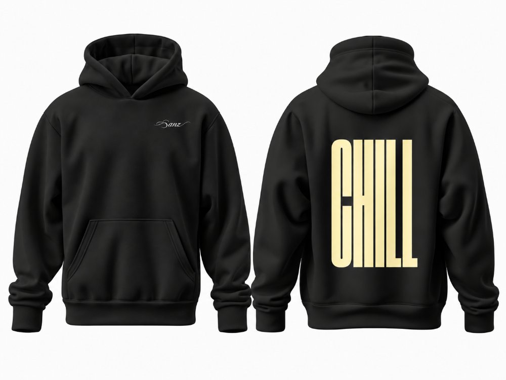 CHILL Lemon Oversize Hoodie – Siyah