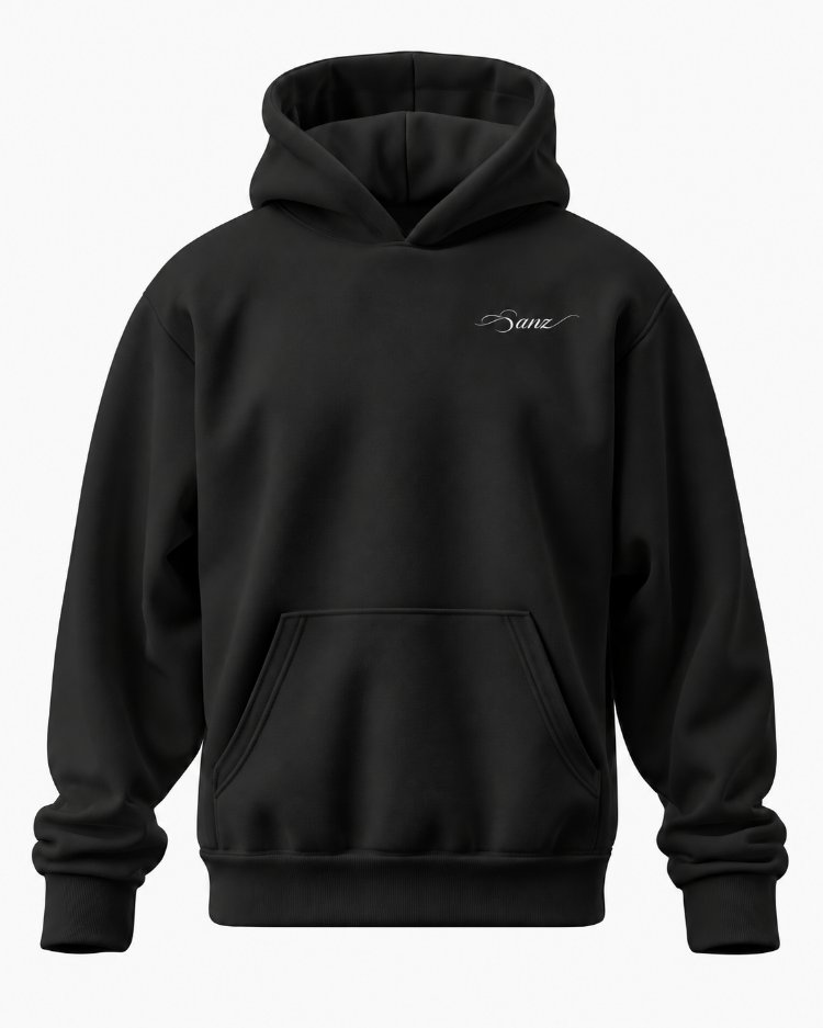 SANZ CHILL Lemon Oversize Hoodie – Siyah - CHILL BLACK DROP Detay