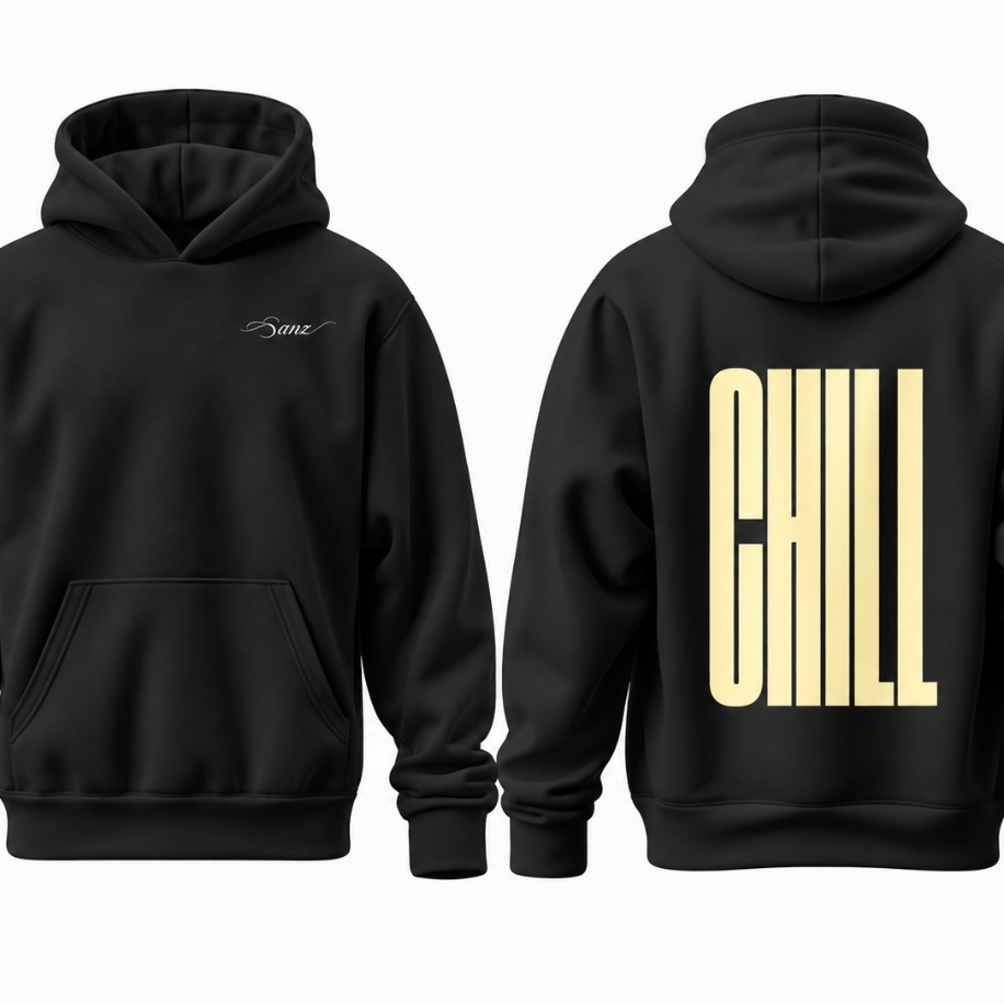 SANZ CHILL Lemon Oversize Hoodie – Siyah - CHILL BLACK DROP Gorsel 5