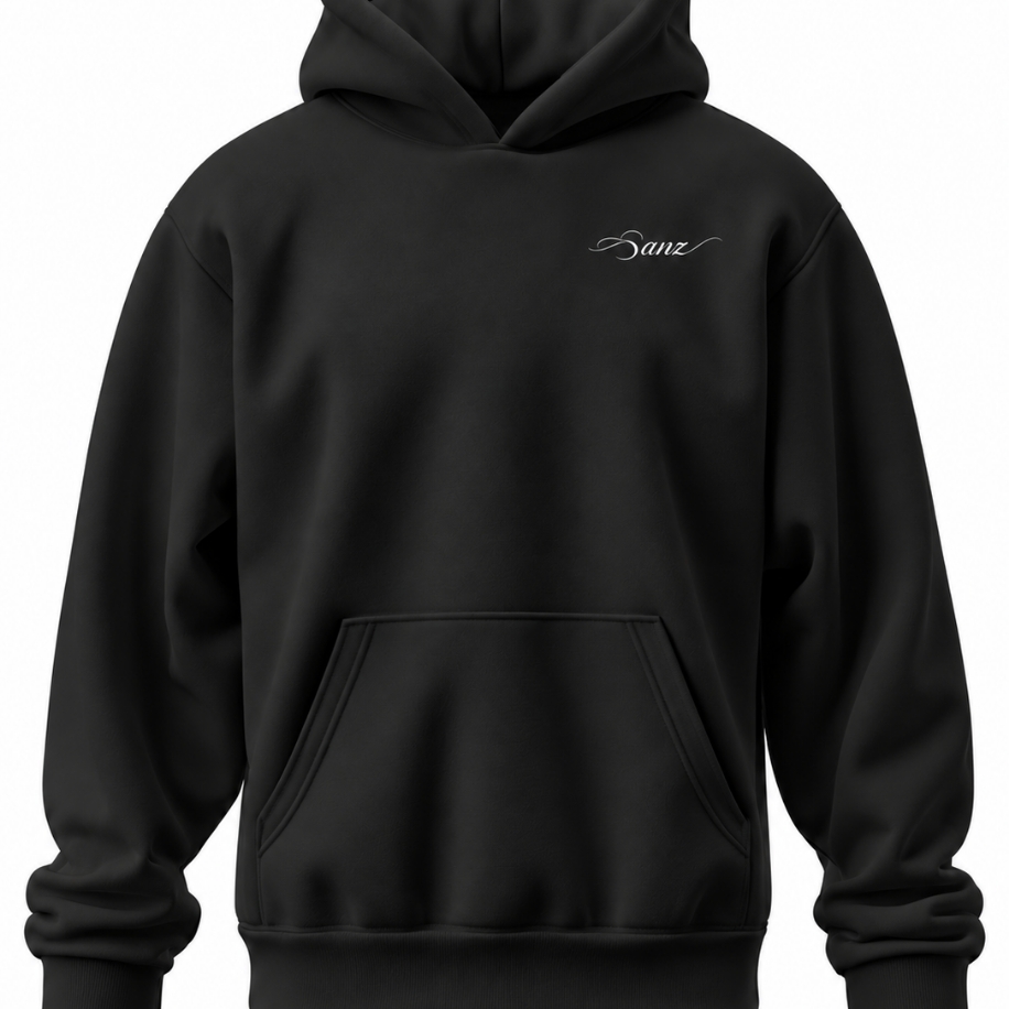 SANZ CHILL Sky Blue Oversize Hoodie – Siyah - CHILL BLACK DROP Gorsel 6