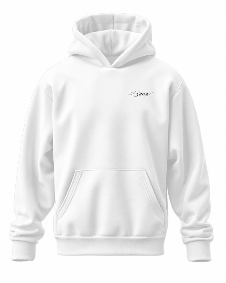 SANZ CHILL Pink Oversize Hoodie – Beyaz - CHILL WHITE DROP Detay