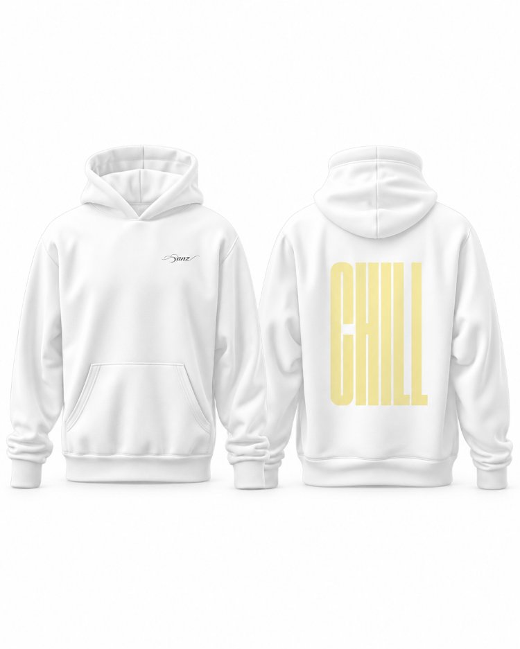 CHILL Lemon Oversize Hoodie – Beyaz