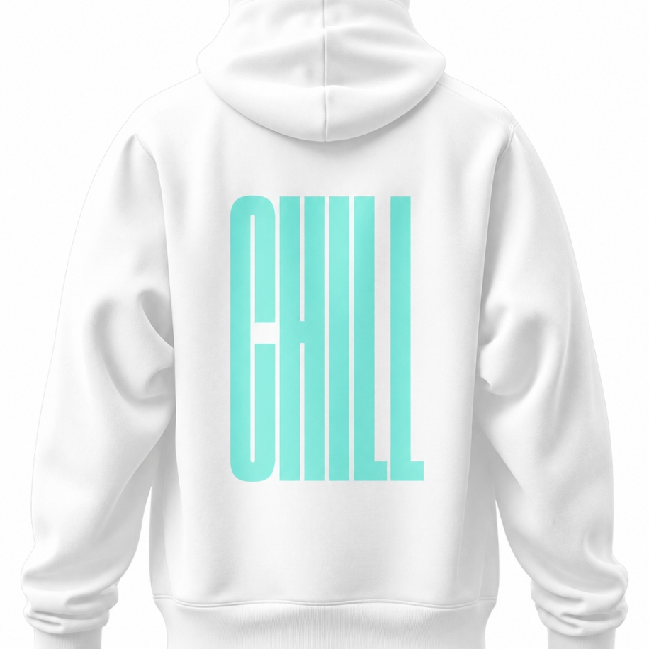 SANZ CHILL Aqua Oversize Hoodie – Beyaz - CHILL WHITE DROP Model