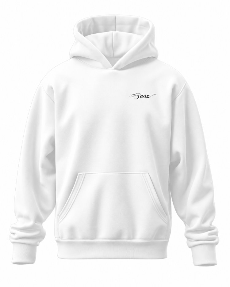 SANZ CHILL Sky Blue Oversize Hoodie – Beyaz - CHILL WHITE DROP Detay
