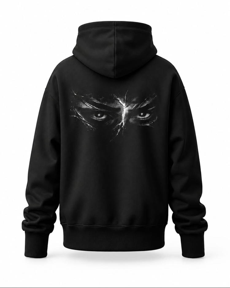 HOLLOW Storm Eyes Oversize Hoodie – Siyah
