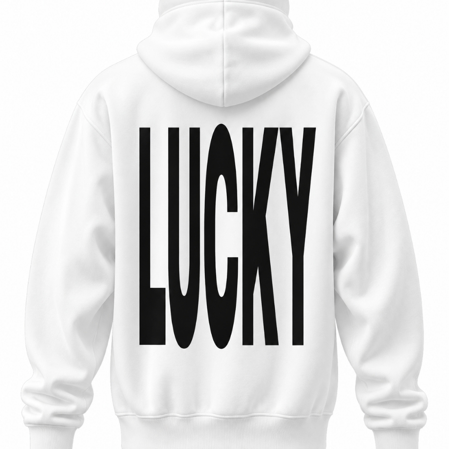 SANZ LUCKY XL Oversize Hoodie – Beyaz - LUCKY Model