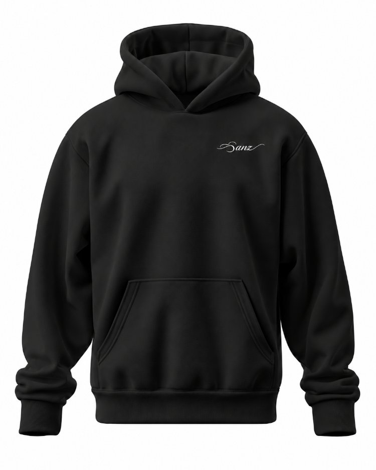 SANZ LUCKY XL Oversize Hoodie – Siyah - LUCKY Detay