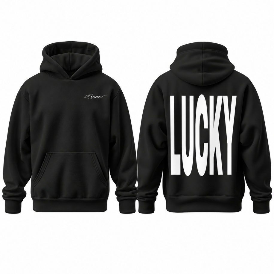 SANZ LUCKY XL Oversize Hoodie – Siyah - LUCKY Gorsel 5