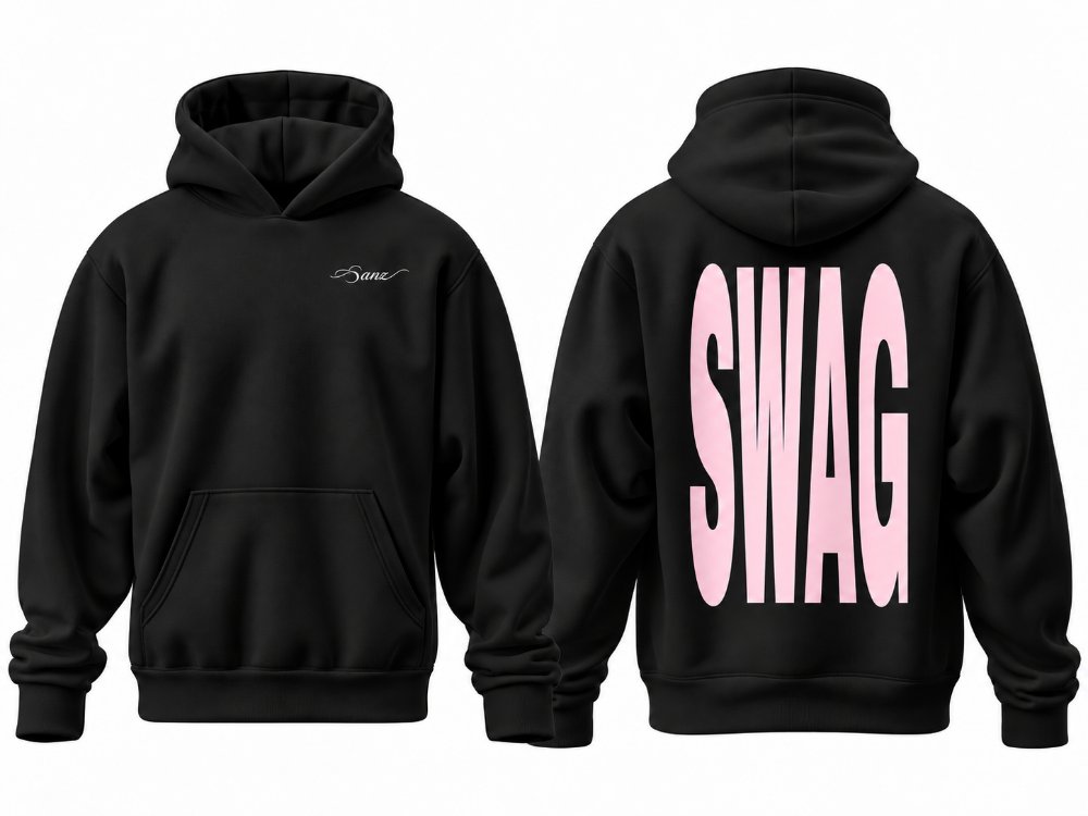 SWAG Bubblegum XL Oversize Hoodie – Siyah