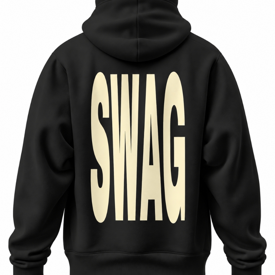 SANZ SWAG Vanilla XL Oversize Hoodie – Siyah - SWAG DROP Model