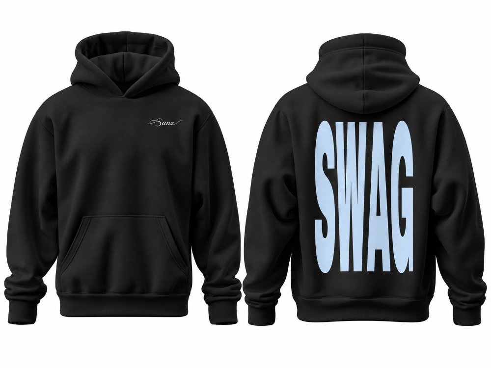 SWAG Ice Blue XL Oversize Hoodie – Siyah