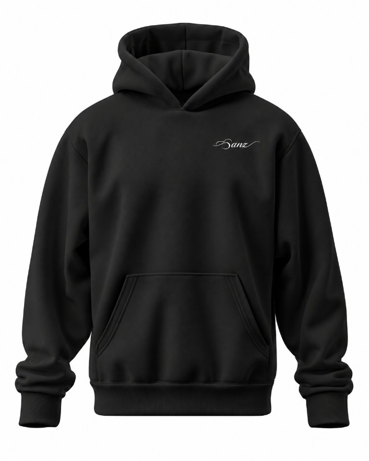 SANZ SWAG Turquoise Vertical Oversize Hoodie – Siyah - SWAG DROP Detay