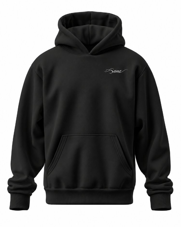 SANZ SWAG Pink Vertical Oversize Hoodie – Siyah - SWAG DROP Detay