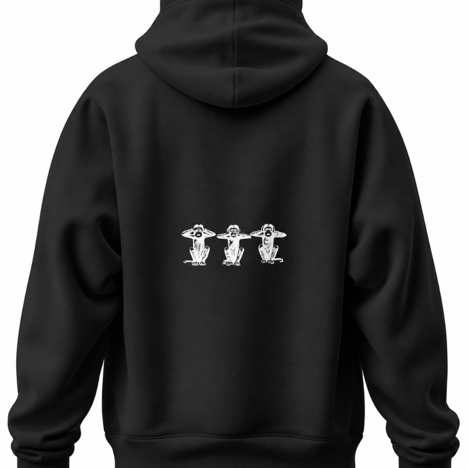 SANZ THREE MONKEYS Oversize Hoodie – Siyah - THREE MONKEYS Model