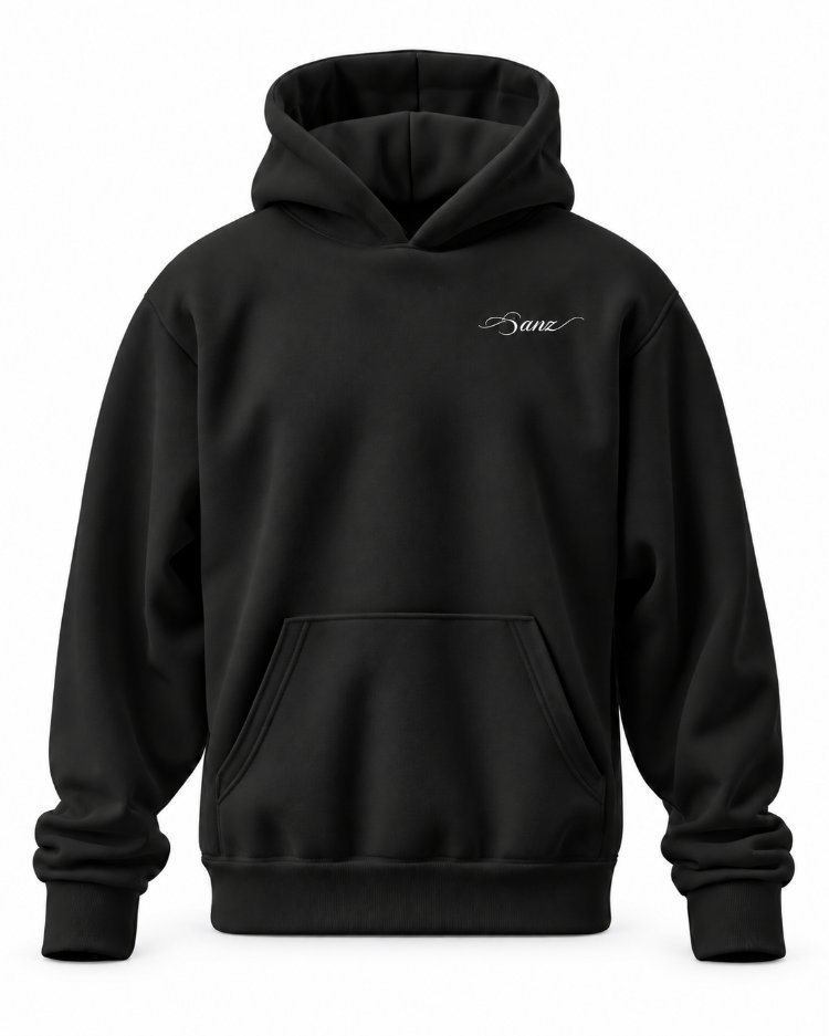 SANZ WHATEVER Fuchsia Oversize Hoodie – Siyah - WHATEVER BLACK Detay