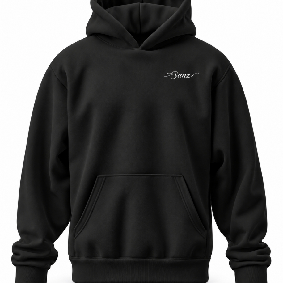 SANZ WHATEVER Fuchsia Oversize Hoodie – Siyah - WHATEVER BLACK Gorsel 6