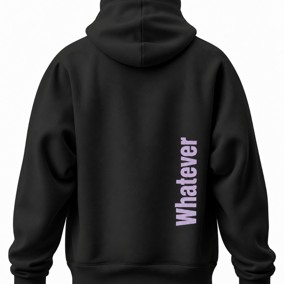 SANZ WHATEVER Lilac Oversize Hoodie – Siyah - WHATEVER BLACK Model