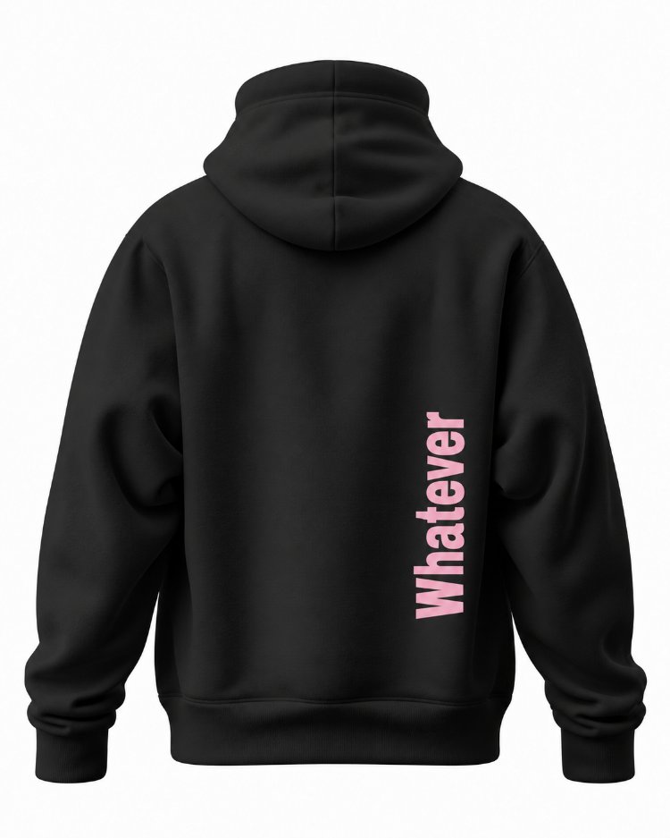 WHATEVER Blush Oversize Hoodie – Siyah