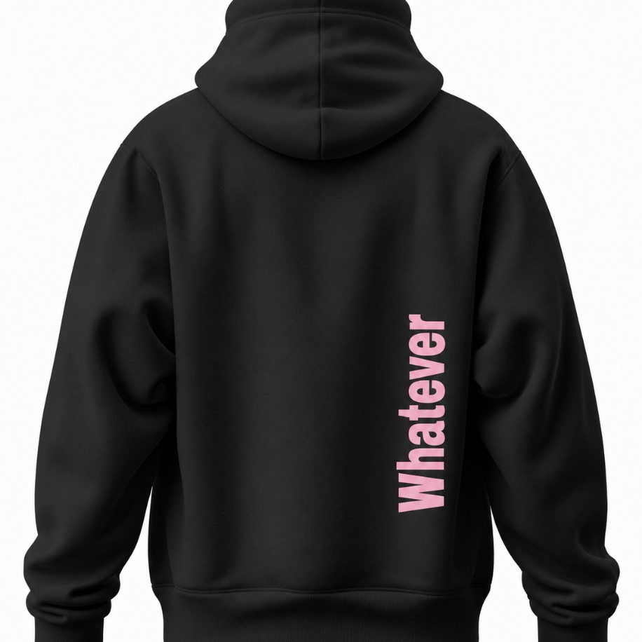 SANZ WHATEVER Blush Oversize Hoodie – Siyah - WHATEVER BLACK Model