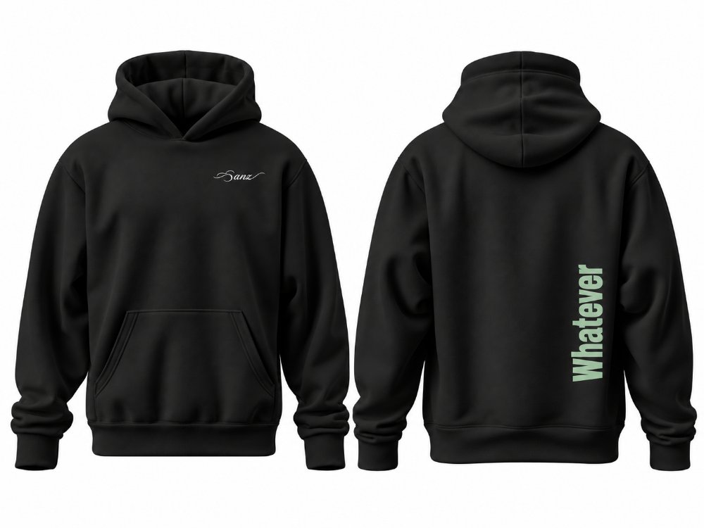 WHATEVER Sage Oversize Hoodie – Siyah