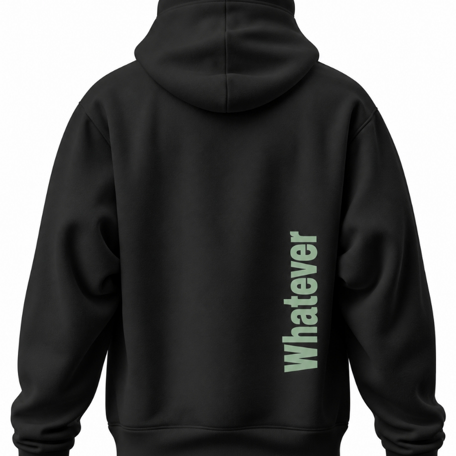 SANZ WHATEVER Sage Oversize Hoodie – Siyah - WHATEVER BLACK Model