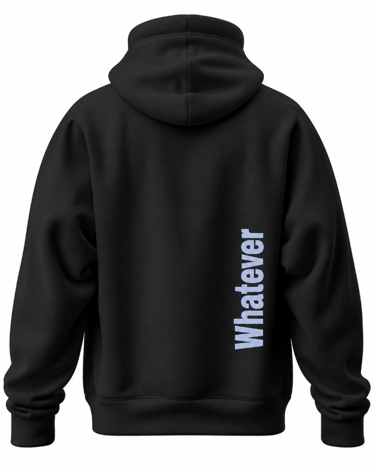 WHATEVER Sky Blue Oversize Hoodie – Siyah