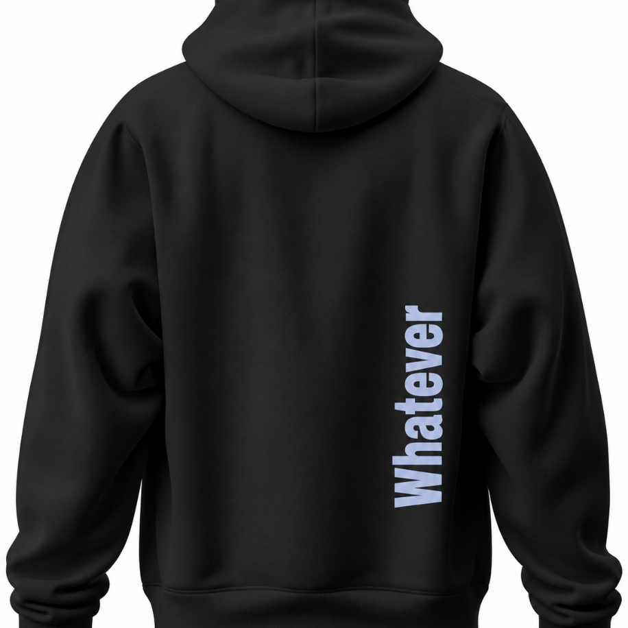 SANZ WHATEVER Sky Blue Oversize Hoodie – Siyah - WHATEVER BLACK Model