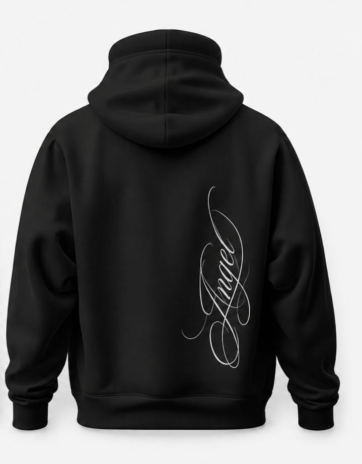 WHISPERS Angel Oversize Hoodie – Siyah