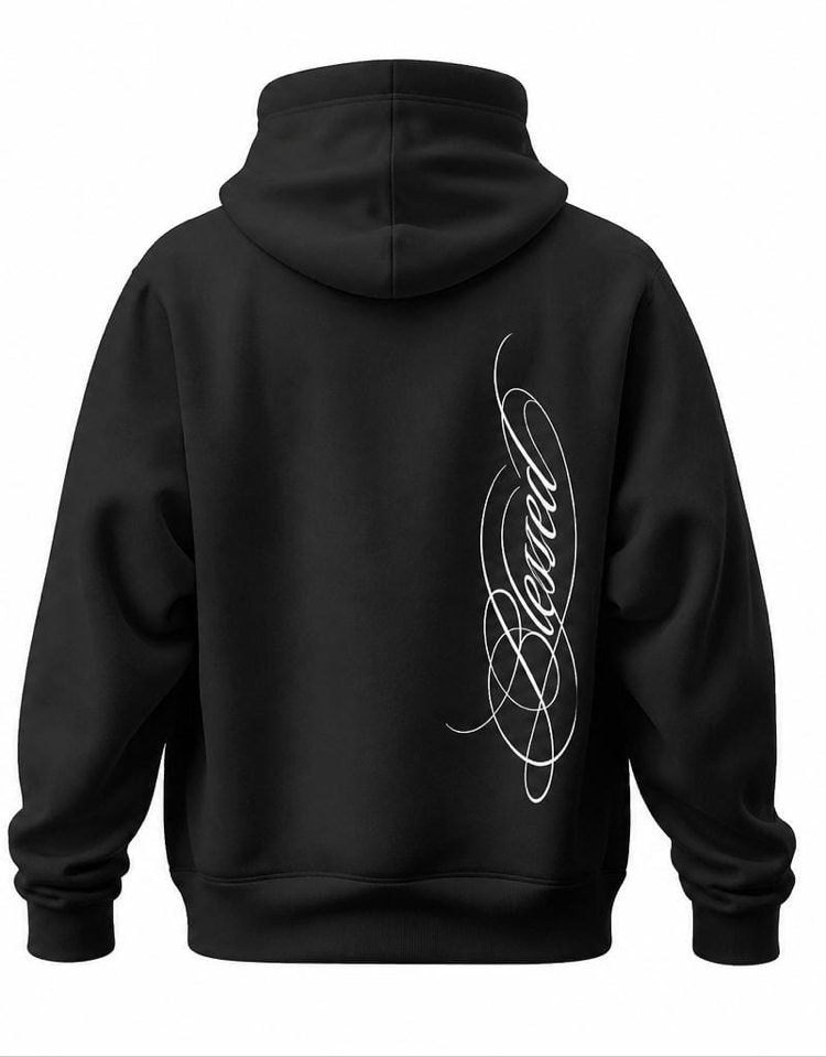 WHISPERS Blessed Oversize Hoodie – Siyah