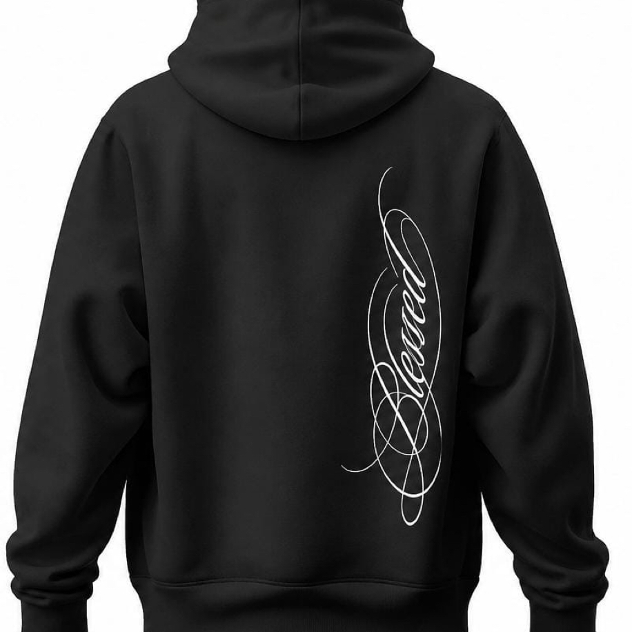SANZ WHISPERS Blessed Oversize Hoodie – Siyah - WHISPERS DROP Model