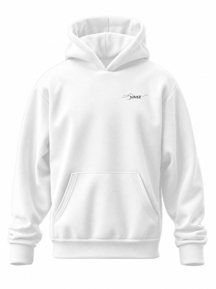 SANZ YOUNG & BEAUTIFUL Rose Oversize Hoodie – Beyaz - YOUNG AND BEAUTIFUL Detay