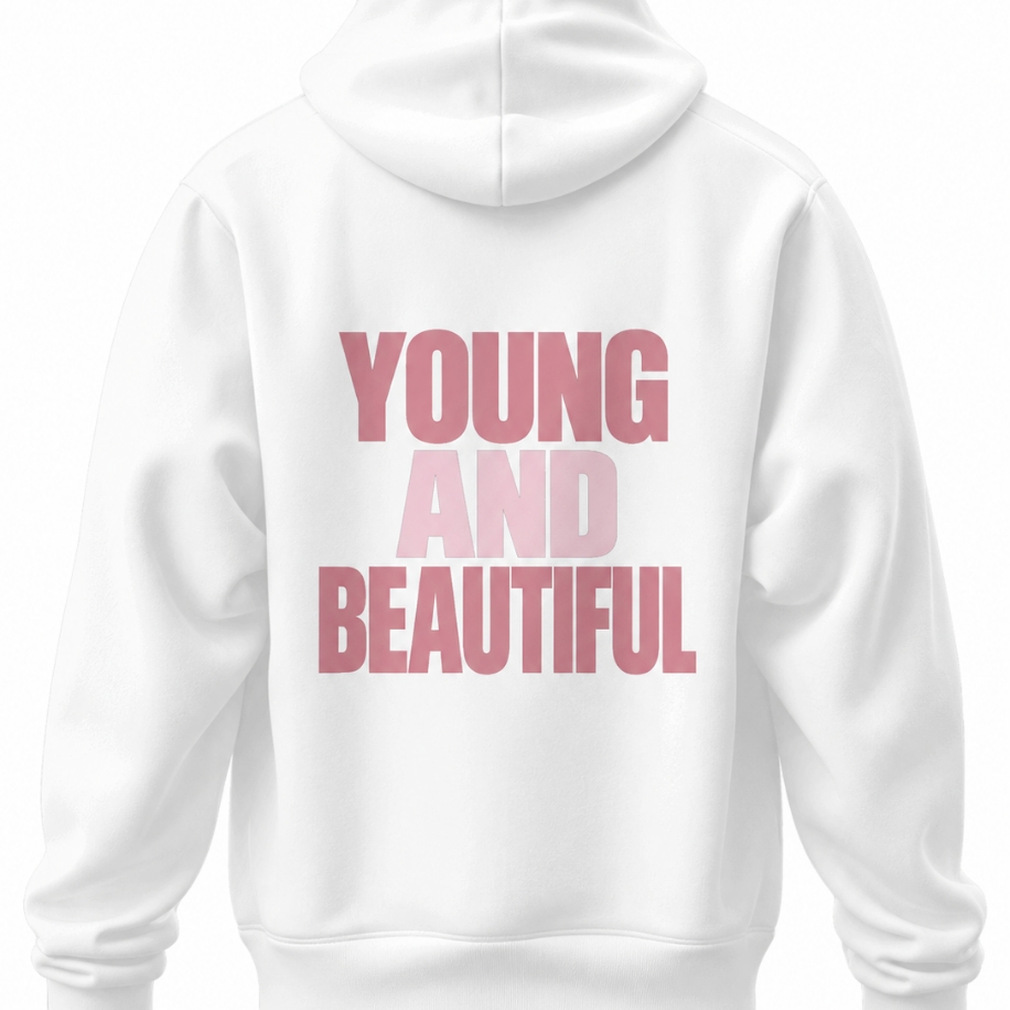 SANZ YOUNG & BEAUTIFUL Rose Oversize Hoodie – Beyaz - YOUNG AND BEAUTIFUL Model